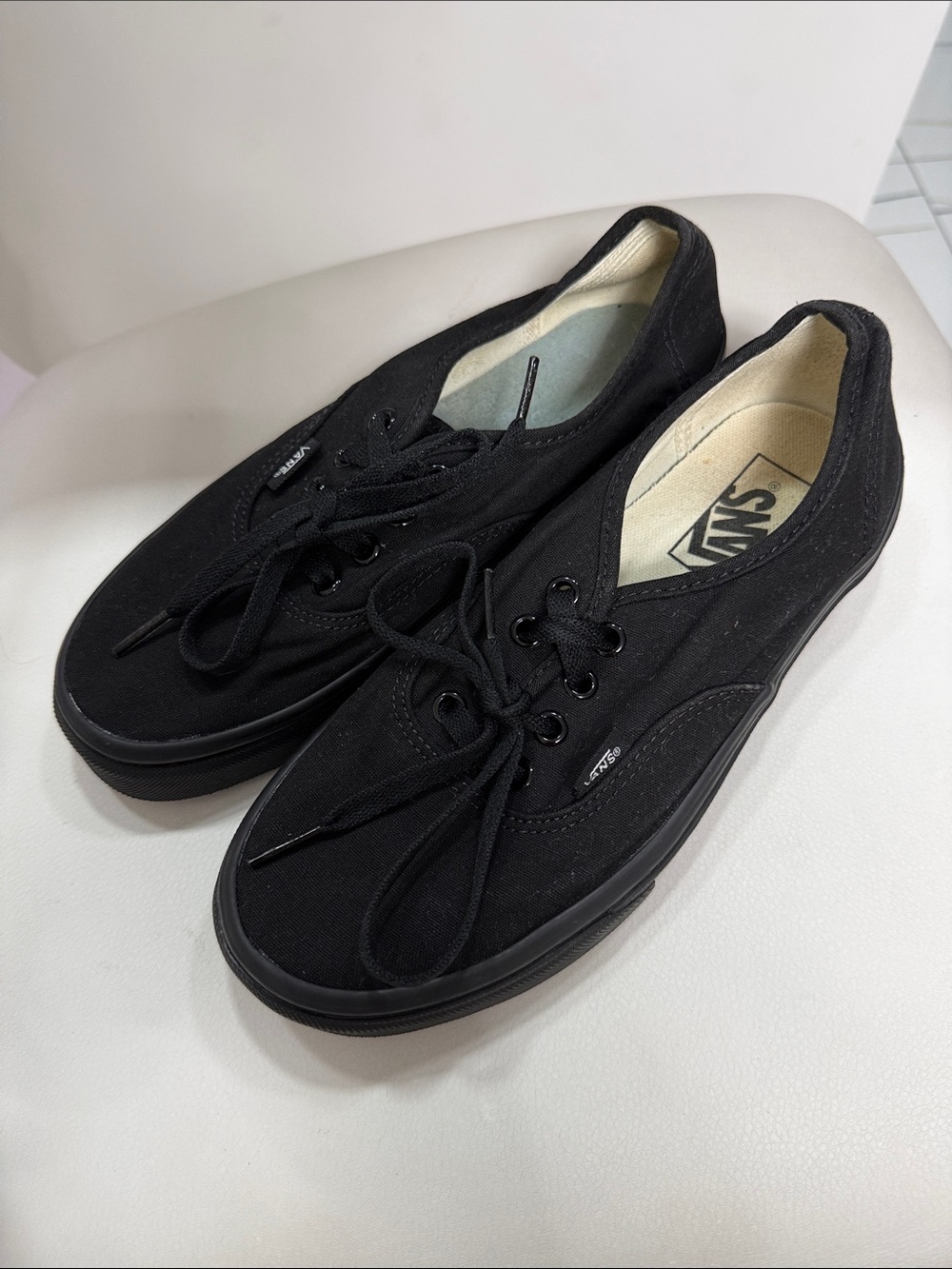 Vans Black Canvas Low-Top Lace-Up Sneakers
